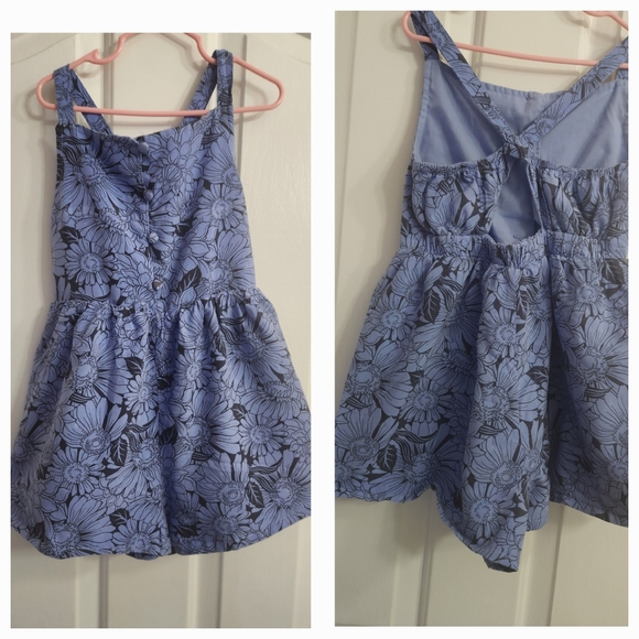 Haute Hippie Kids Style Blue Daisy Cross Strap Romper Size M 7/8 - Picture 1 of 5